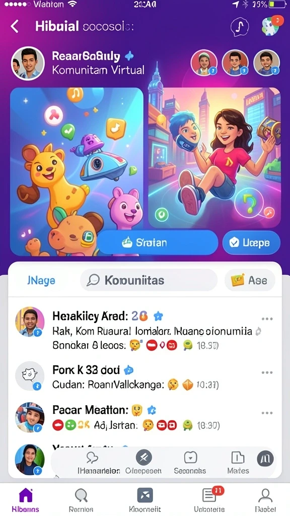 Fitur sosial yang memungkinkan interaksi antar pemain.