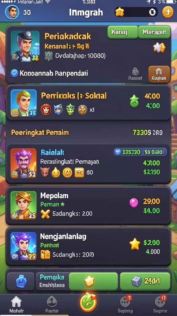 Karakter unik yang dapat disesuaikan oleh pemain.