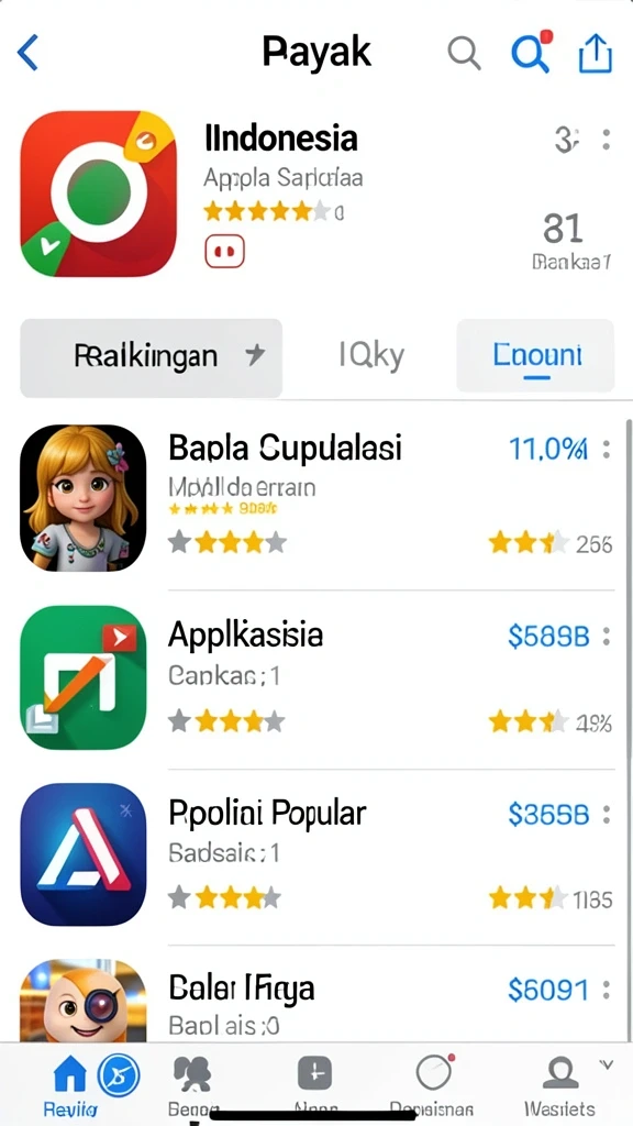 Tampilan menarik dengan berbagai pilihan permainan.