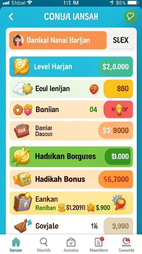 Karakter yang dapat disesuaikan dengan berbagai pilihan.