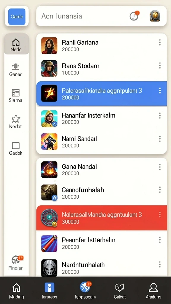 Karakter-karakter unik yang dapat dipilih oleh pemain.